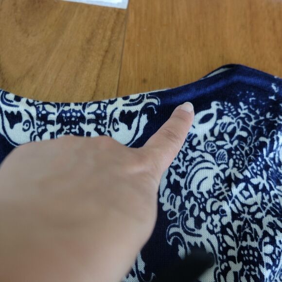 Lilly‎ Pulitzer Sweater Women Sz S Blue Knit Merino Wool Paisley Business Casual - Picture 5 of 12